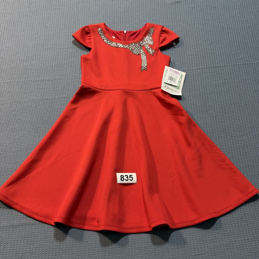 Bonnie Jean Red Girls Sleeveless Dress Sz 6 ‎ Brand New
